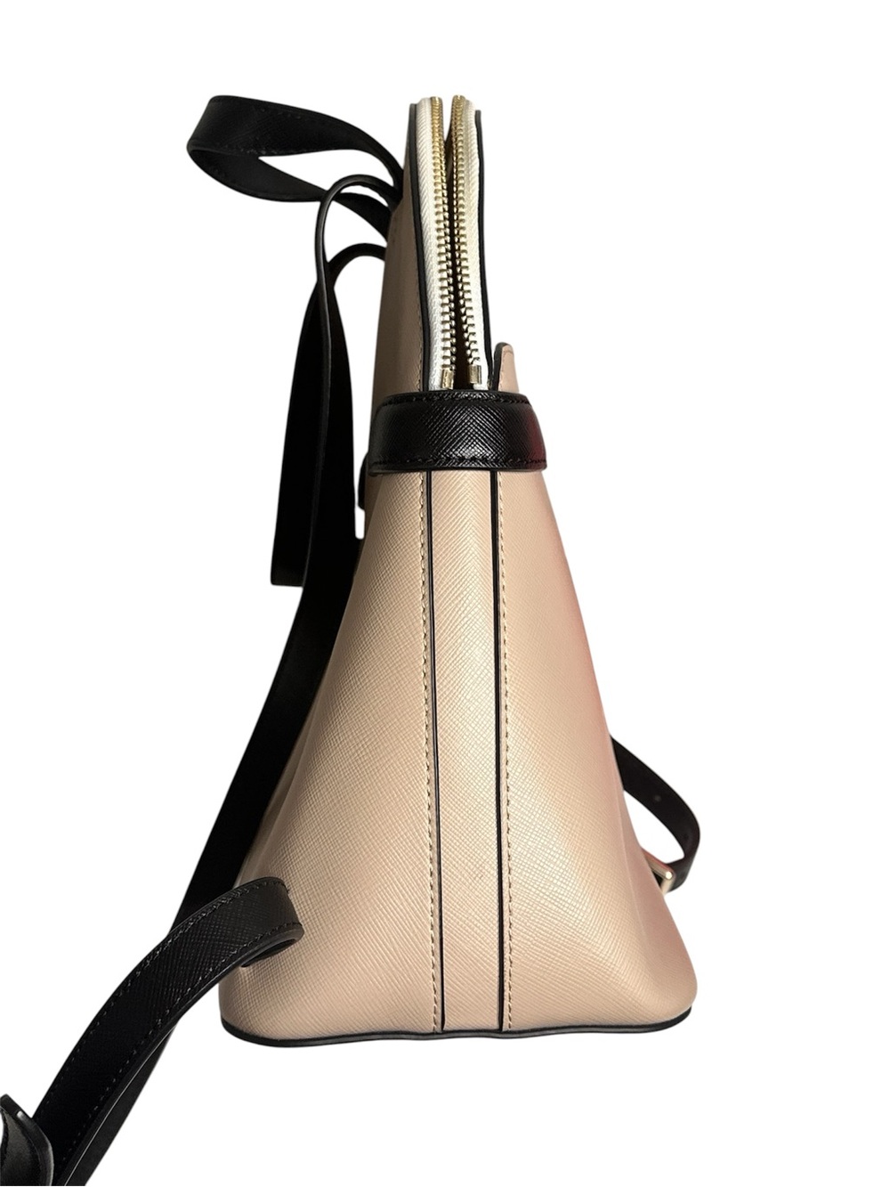 Kate Spade NY Staci Dome Leather Medium Backpack colorblock warm beige black - Picture 5 of 8